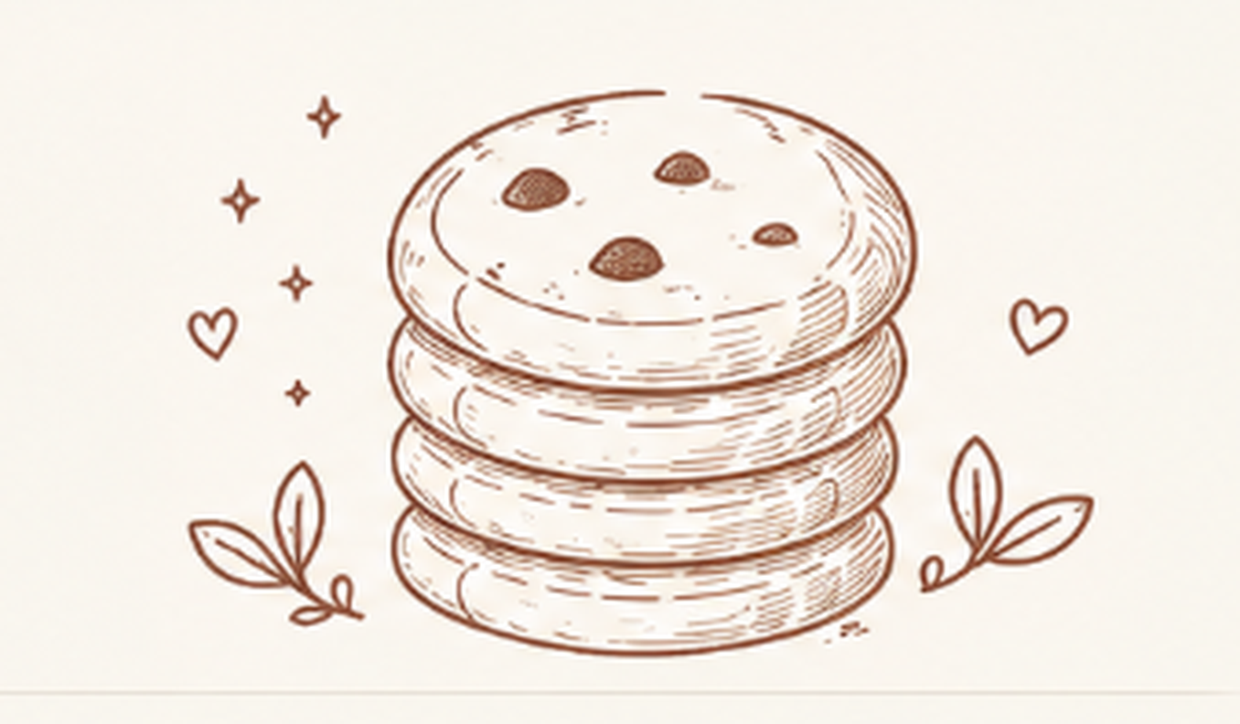 Hand-drawn stack of Choosing Homemade cookies